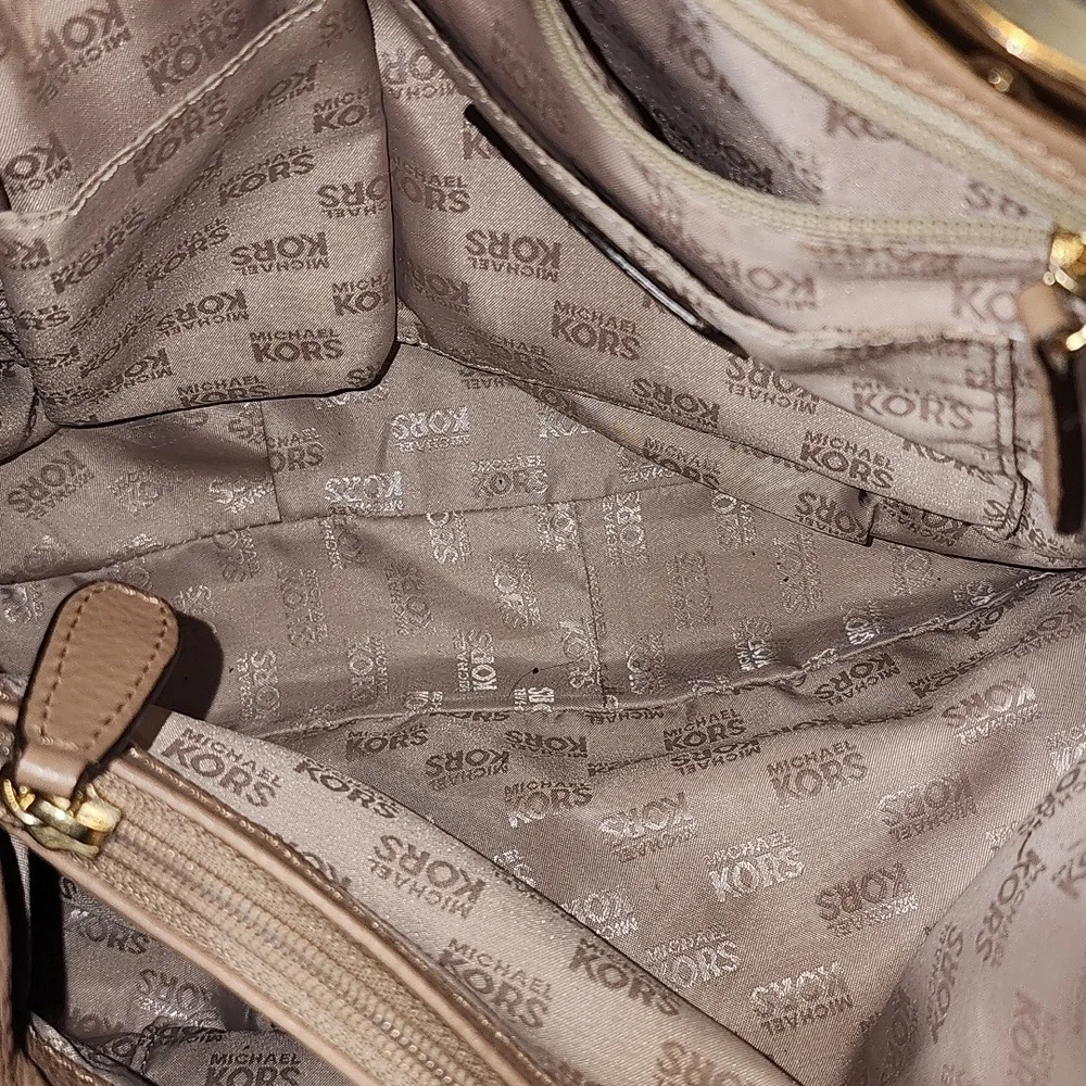 MICHAEL KORS FULTON XL Leather Tote Bag Satchel Shoulder Bag Multi‎ Section Hobo